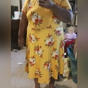 Bobbie Brooks Yellow Floral Dress